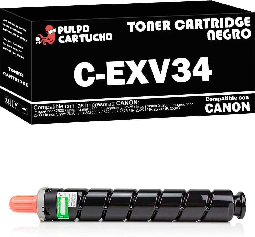 Cartucho - Toner C-EXV34 Negro Compatible con Canon C-EXV34 / Ref. 3782B002 - Valido para Impresoras Imagerunner IR Advance C2000 / C2020 / C2025 / C2030 / C2200 / C2220 / C2225 / C2230 — Tóners originales | Ingescom